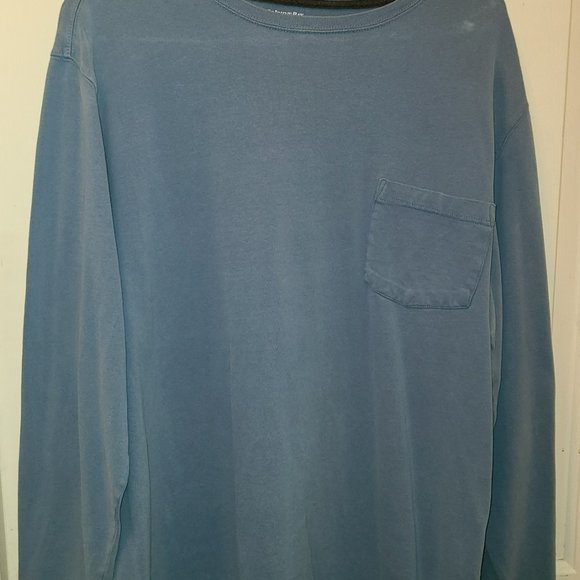 ST. JOHN'S BAY MEN'S BLUE LONG SLEEVE HERITAGE SUEDED JERSEY SIZE L LONG TALL - Picture 4 of 9